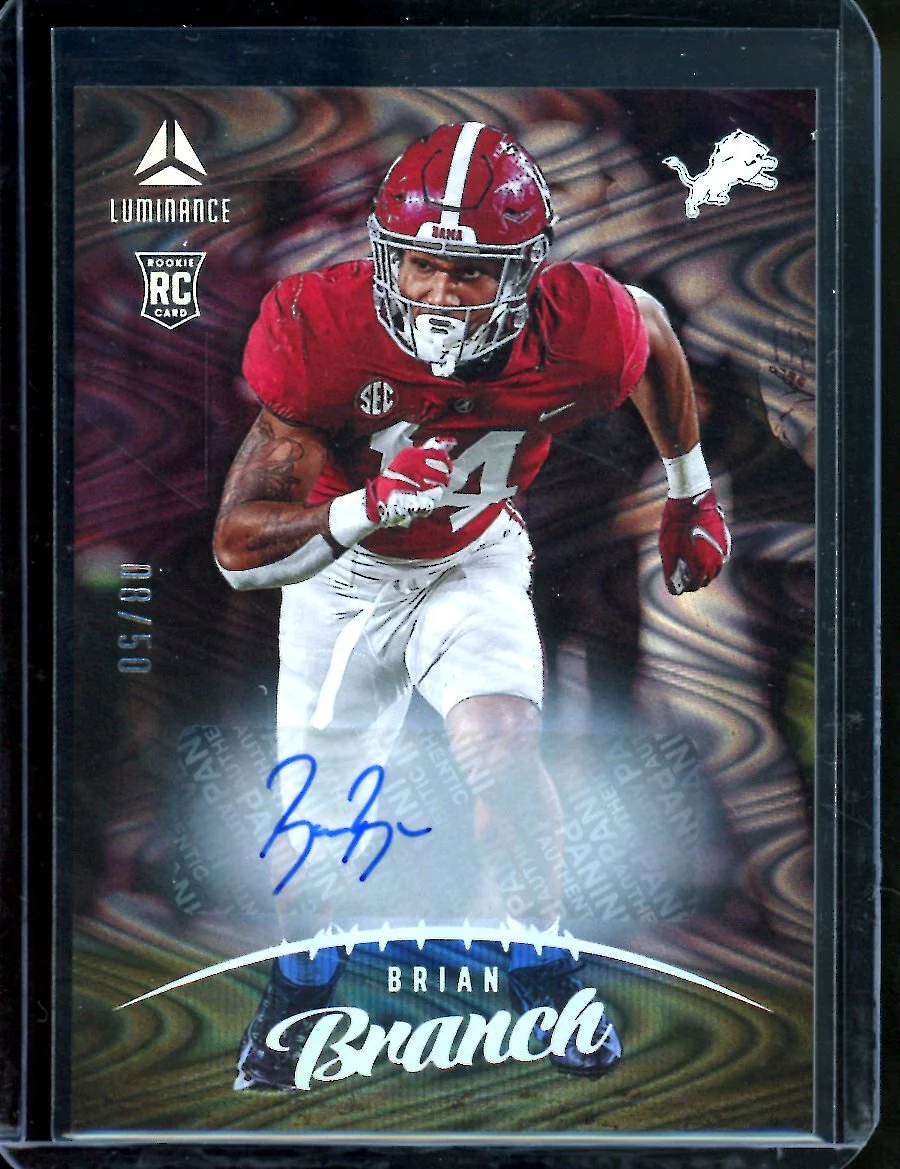 2023 Panini Luminance Brian Branch Rookie Auto /50 Lions