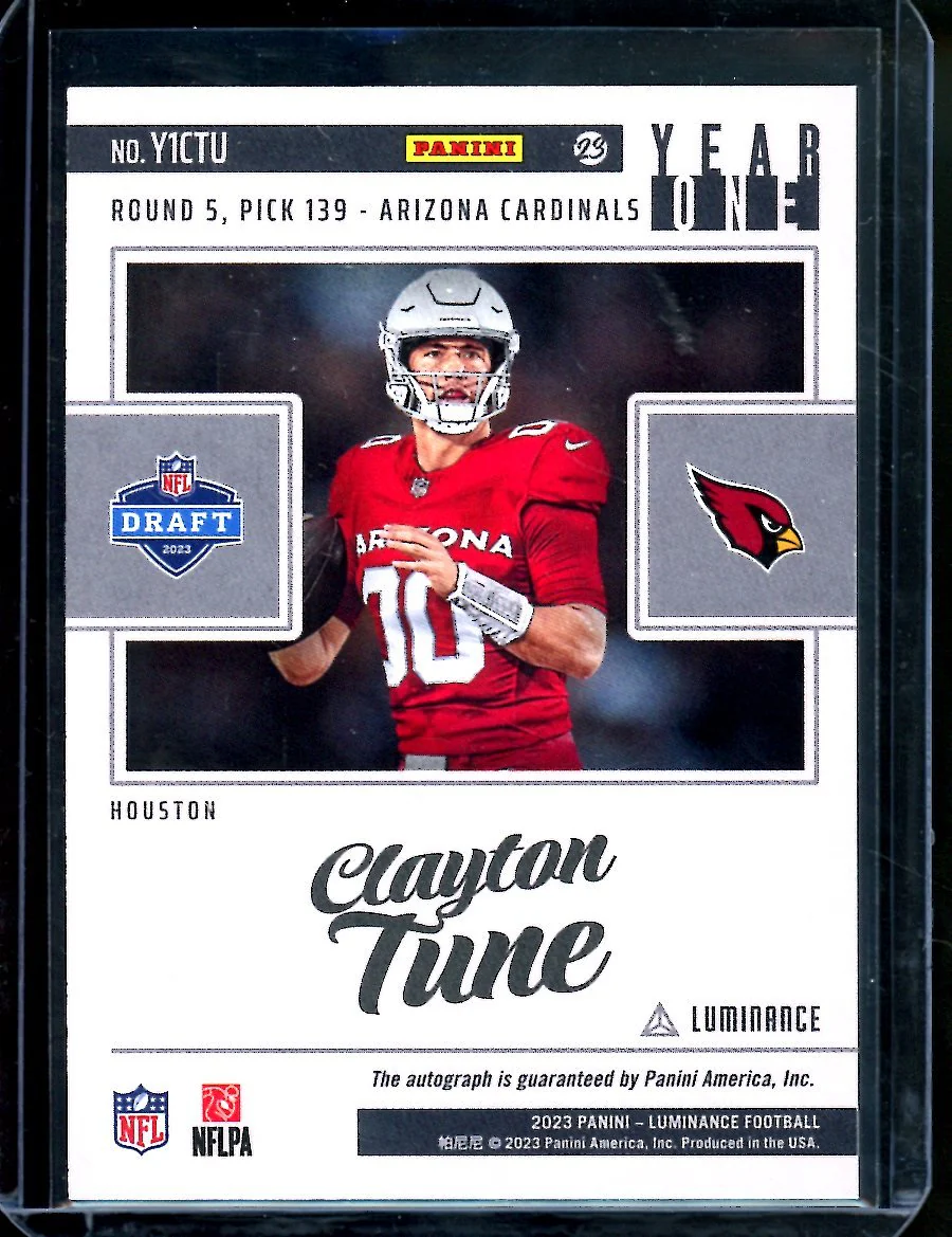 2023 Panini Luminance Clayton Tune Rookie Auto Cardinals - Image 2