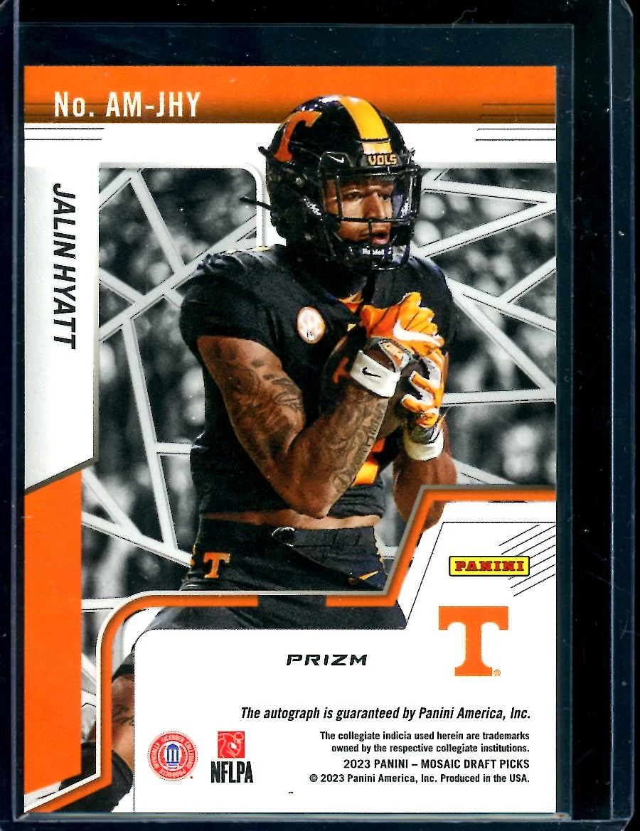 2023 Panini Mosaic Draft Picks Jalin Hyatt Rookie Auto Tennessee - Image 2