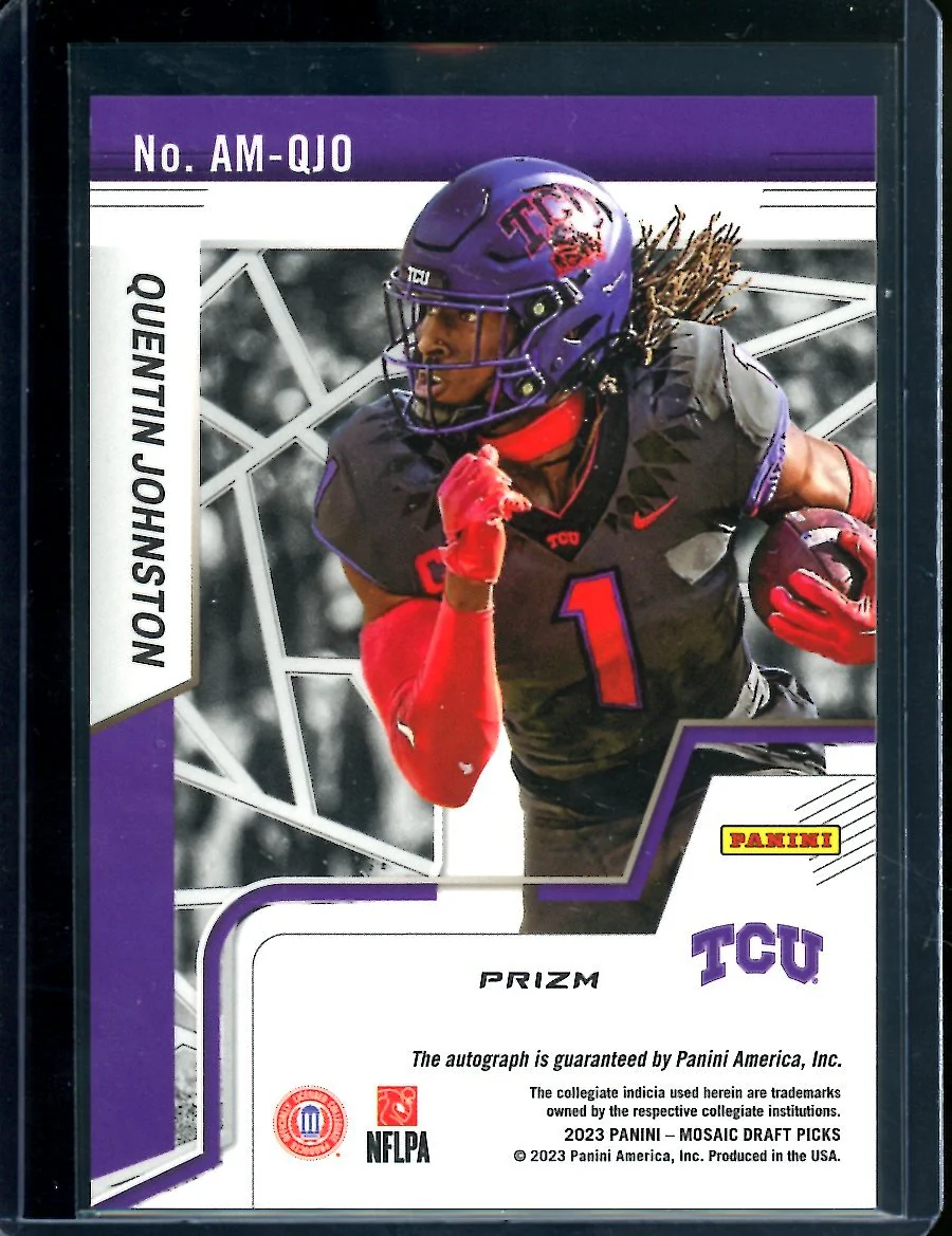 2023 Panini Mosaic Draft Picks Quentin Johnson Auto Chargers - Image 2