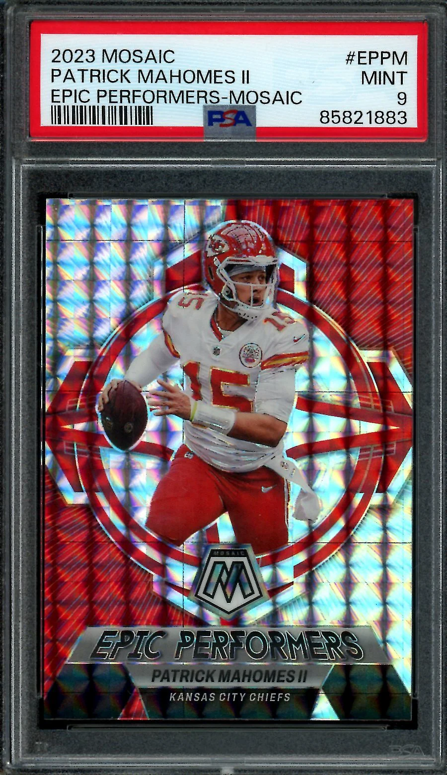 2023 Panini Mosaic Patrick Mahomes Epic Performers PSA 9 Chiefs