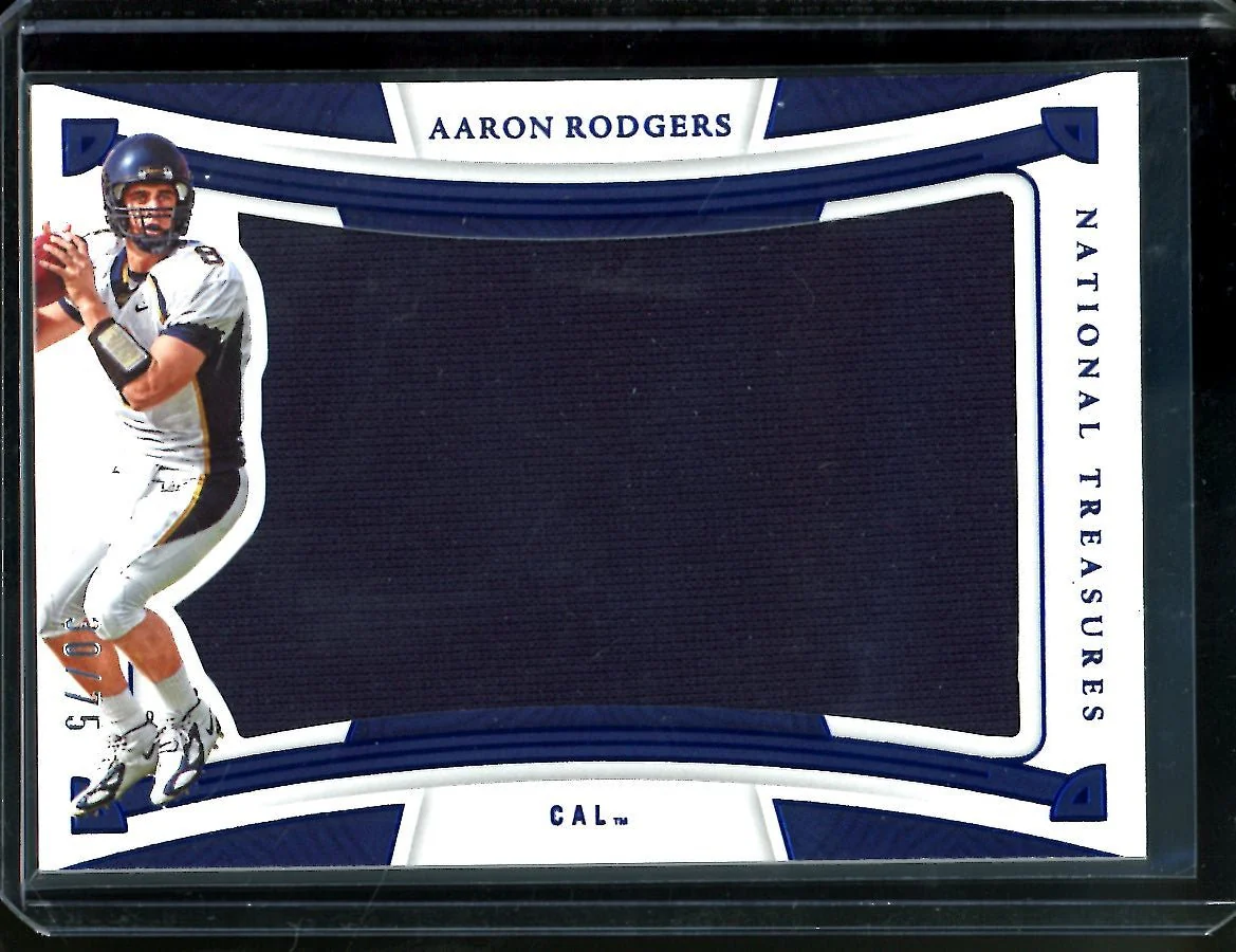 2023 Panini National Treasures Collegiate Aaron Rodgers Jumbo Patch /75 Cal