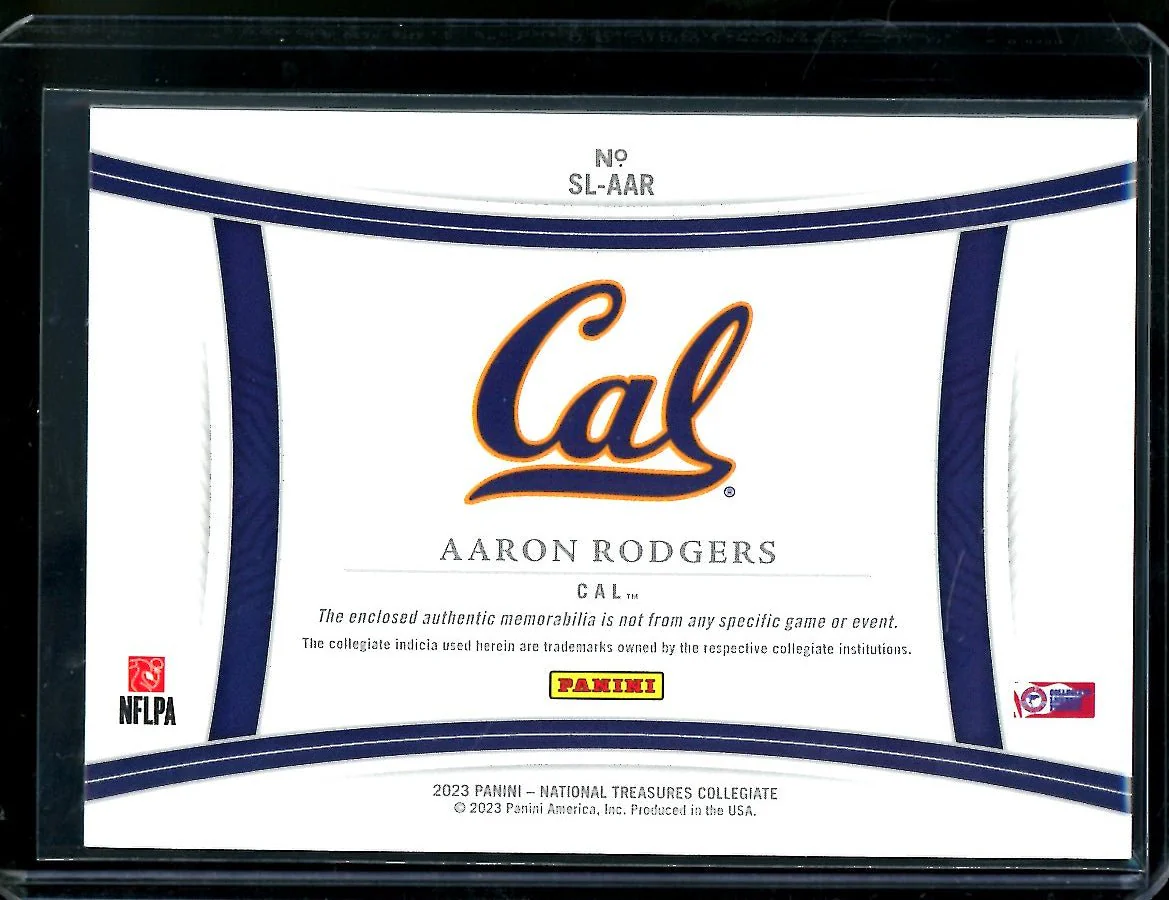 2023 Panini National Treasures Collegiate Aaron Rodgers Jumbo Patch /75 Cal - Image 2