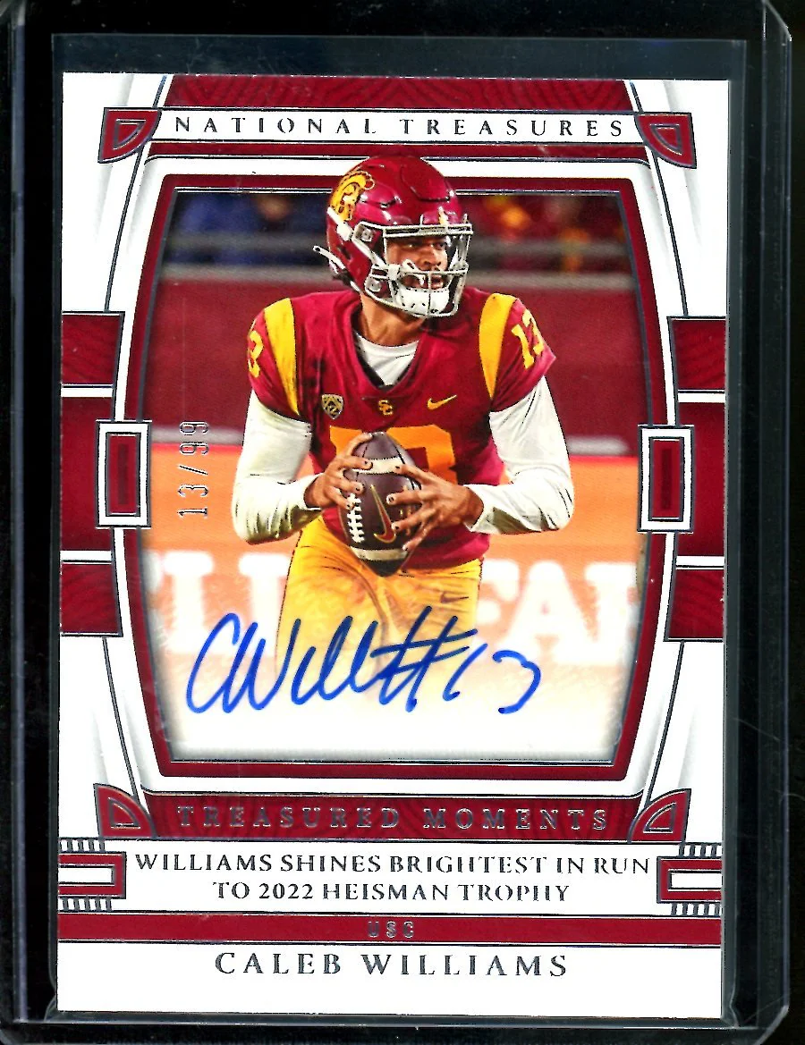 2023 Panini National Treasures Collegiate Caleb Williams Treasured Moments Auto /99 USC