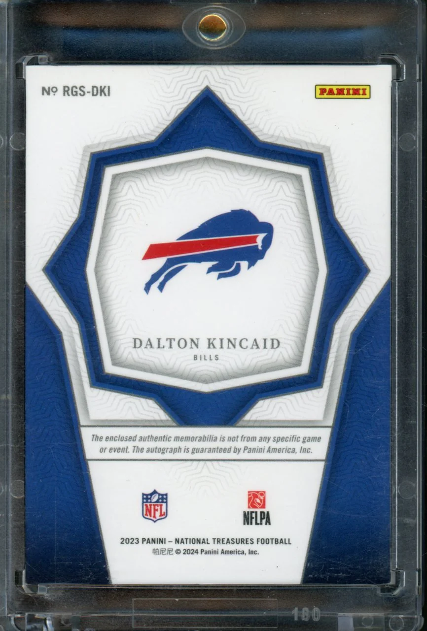 2023 Panini National Treasures Dalton Kincaid Rookie Gloves Signatures Patch Auto /10 Bills - Image 2
