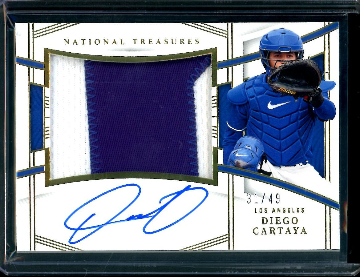 2023 Panini National Treasures Diego Cartaya Patch Auto Gold /49 Dodgers