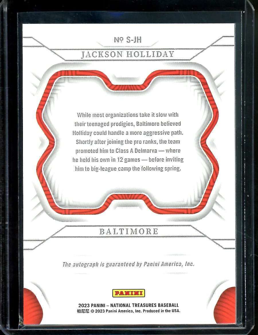 2023 Panini National Treasures Jackson Holliday Auto /49 Orioles - Image 2