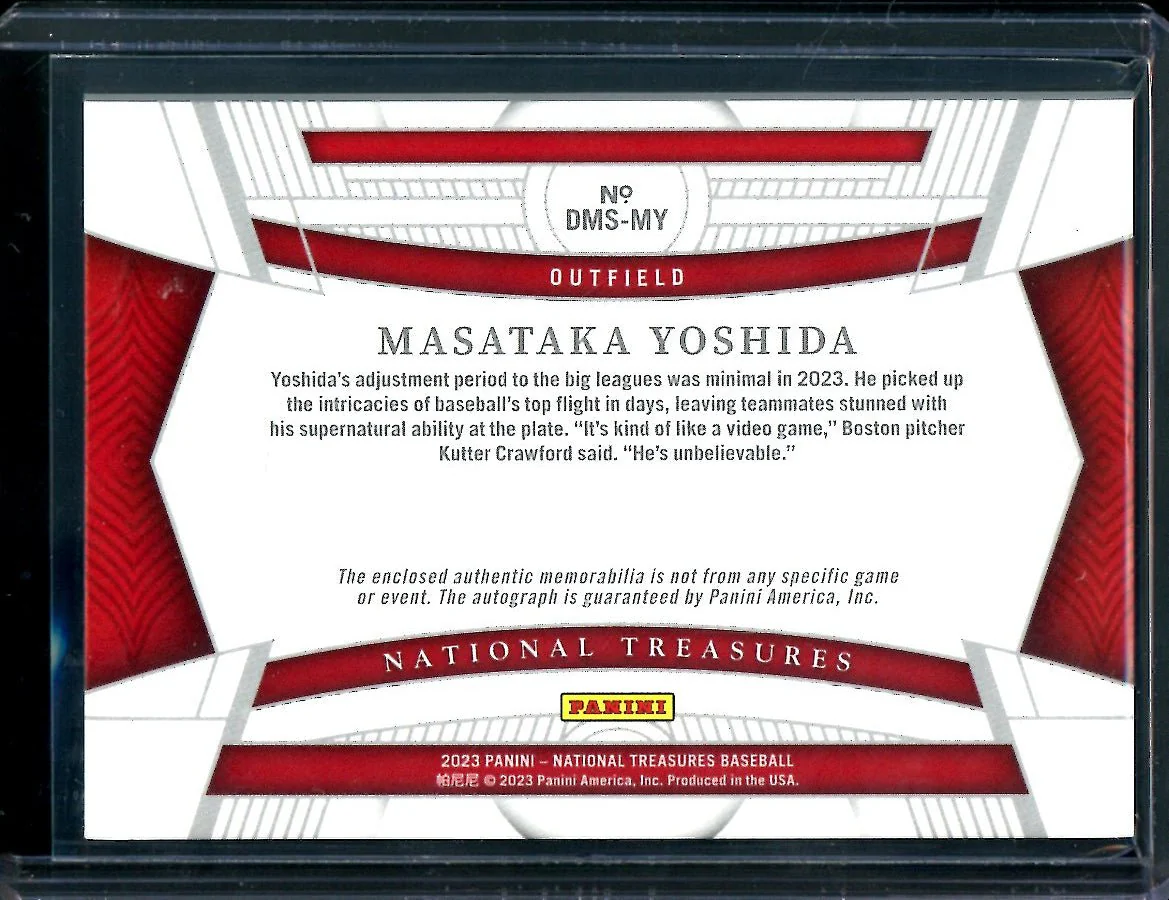 2023 Panini National Treasures Masataka Yoshida "Macho Man" Patch Auto /99 Red Sox - Image 2