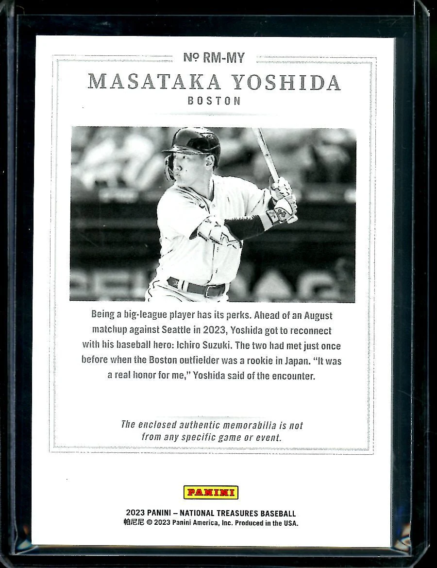 2023 Panini National Treasures Masataka Yoshida Rookie Retro Materials Patch /99 Red Sox - Image 2