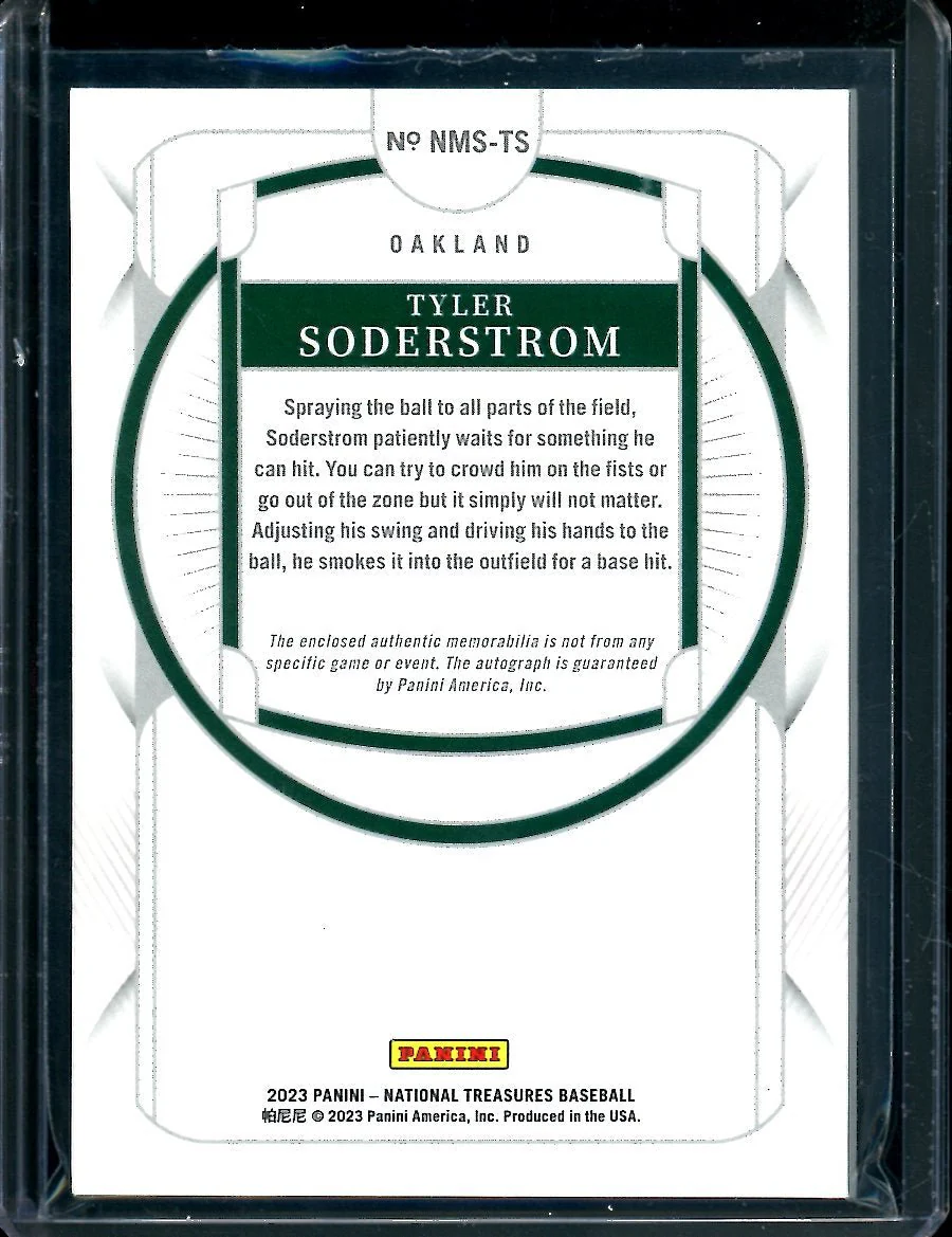 2023 Panini National Treasures Tyler Soderstrom Rookie RPA /99 Athletics - Image 2