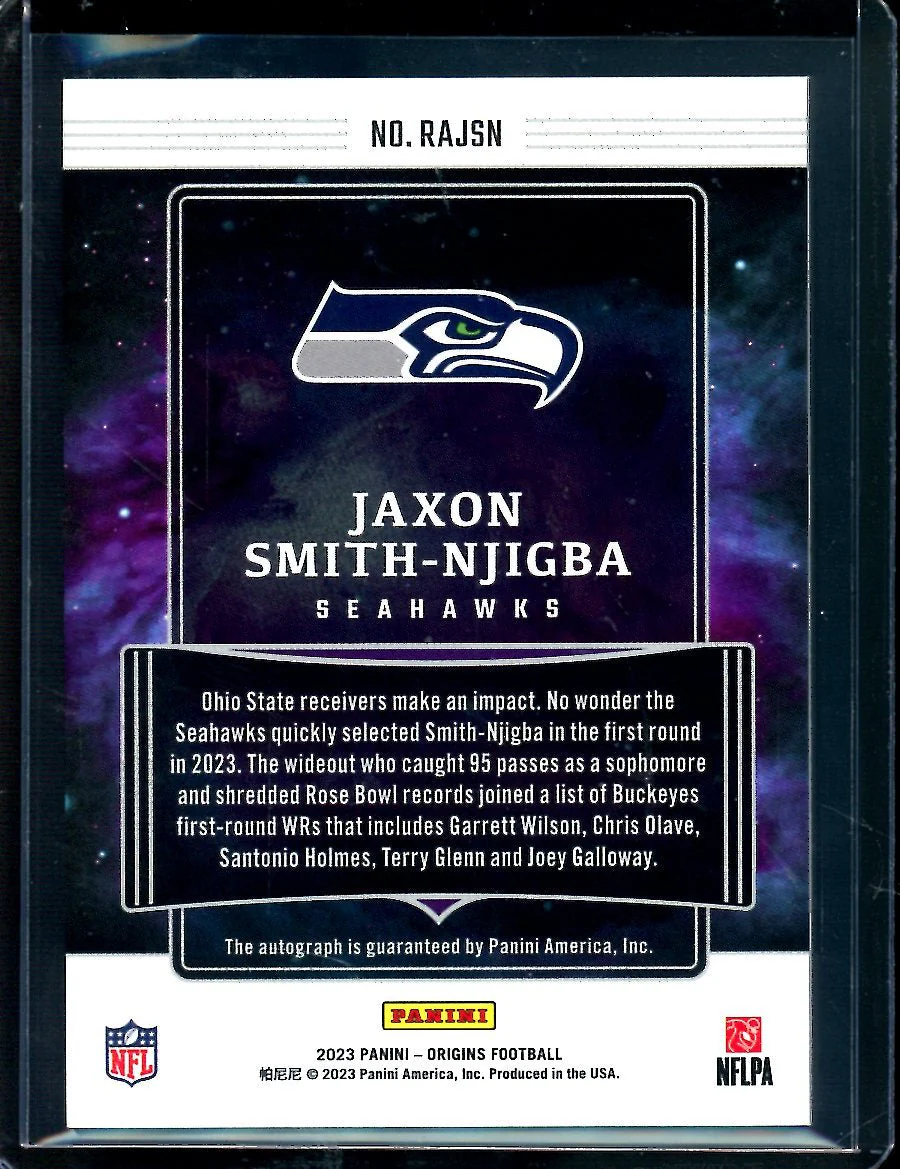 2023 Panini Origins Jaxon Smith-Njigba Rookie Autograph /75 Seahawks - Image 2