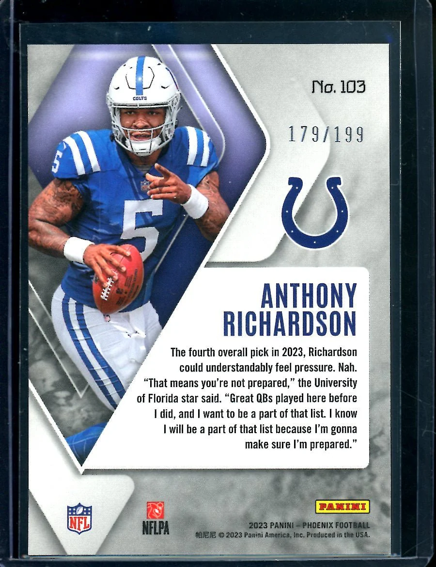 2023 Panini Phoenix Anthony Richardson Rookie Pink /199 Colts - Image 2