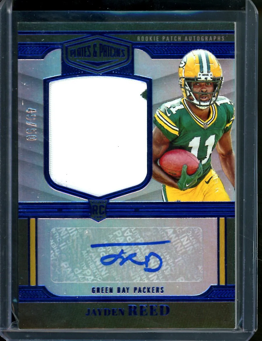 2023 Panini Plates & Patches Jayden Reed Rookie Auto RPA /50 Packers