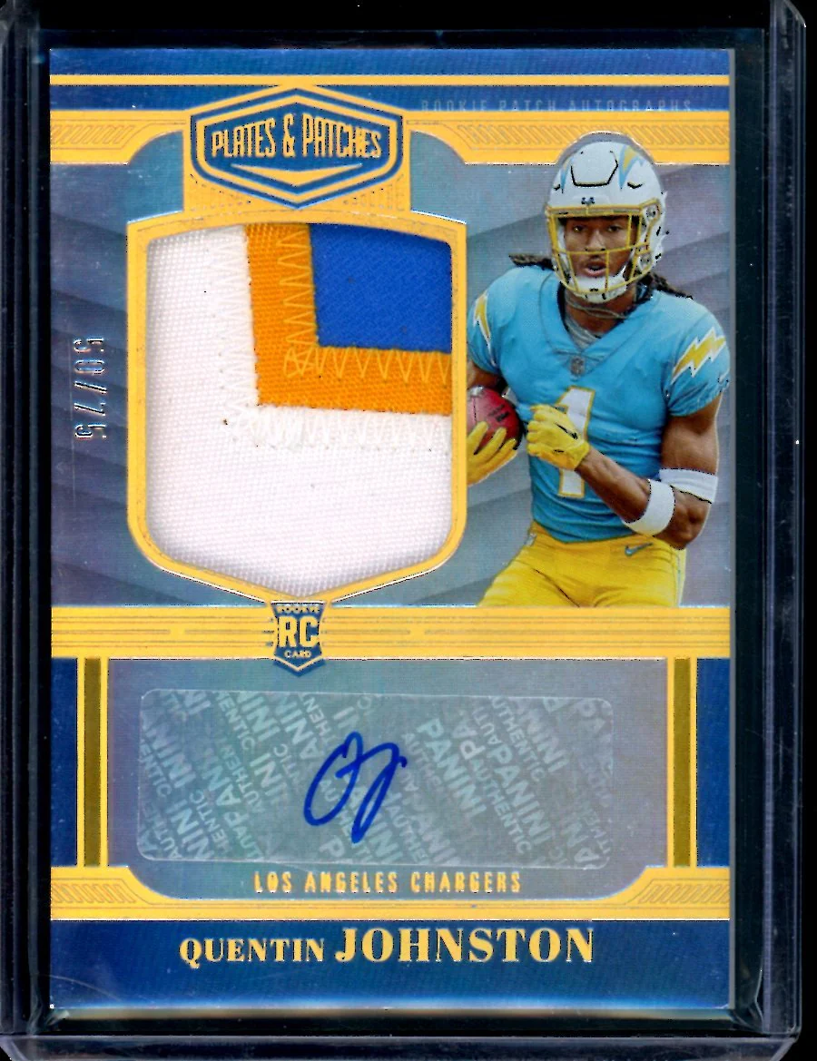 2023 Panini Plates & Patches Quentin Johnston Rookie RPA /75 Chargers