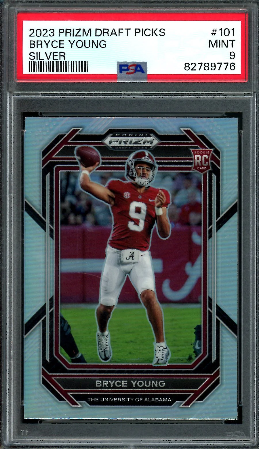 2023 Panini Prizm Draft Picks Bryce Young Rookie Silver PSA 9 Alabama