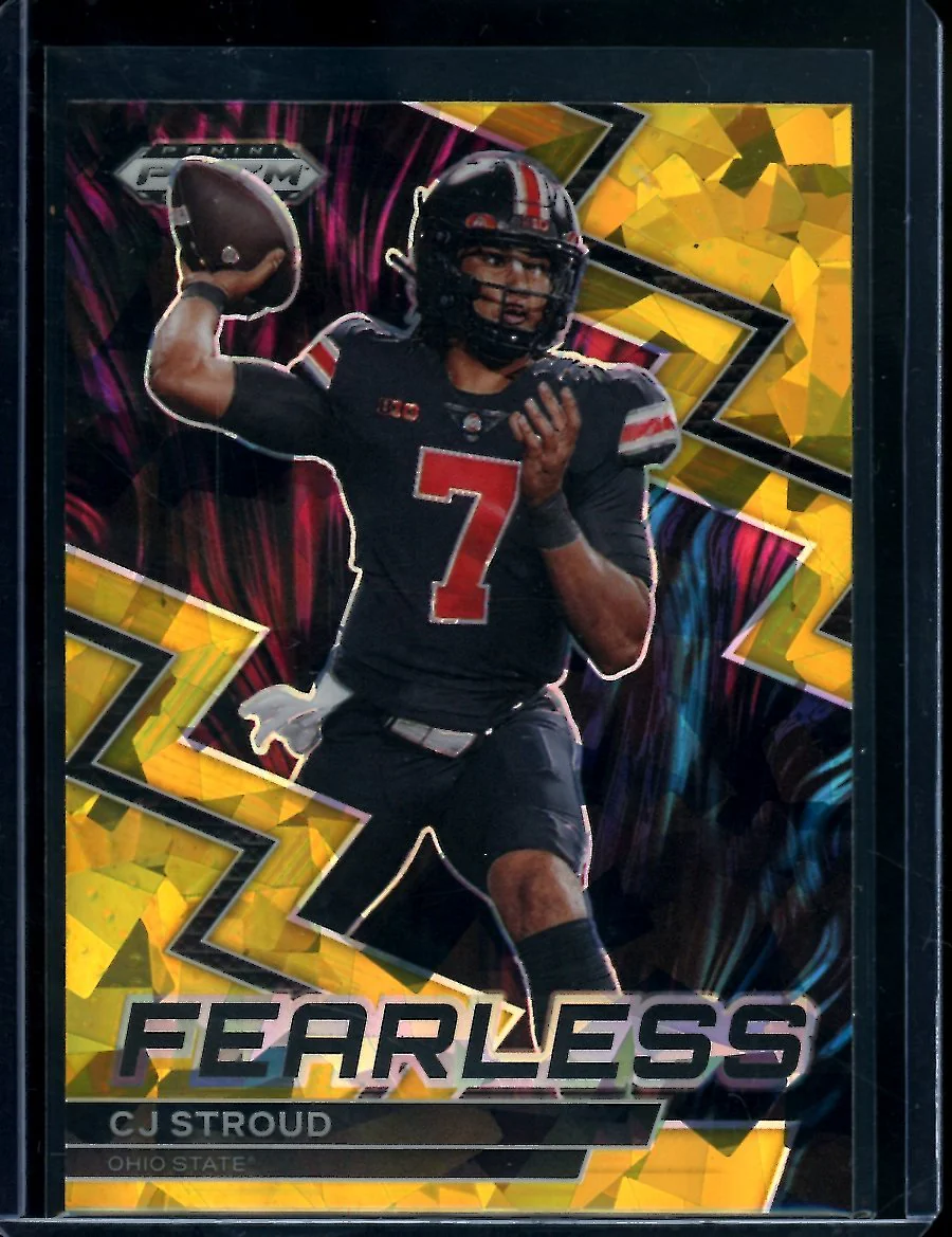 2023 Panini Prizm Draft Picks C.J. Stroud Rookie Gold Ice Fearless Ohio State