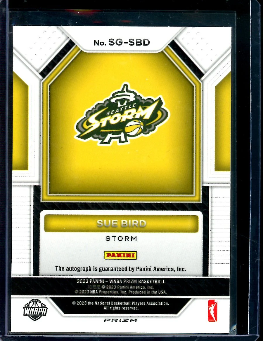 2023 Panini Prizm Sue Bird Silver Autograph Storm - Image 2