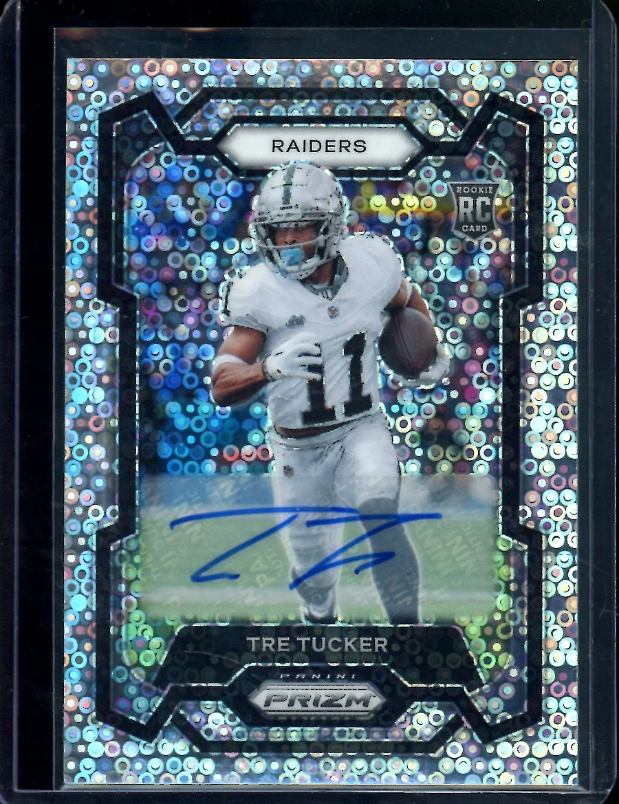 2023 Panini Prizm Tre Tucker Rookie No Huddle Auto Raiders