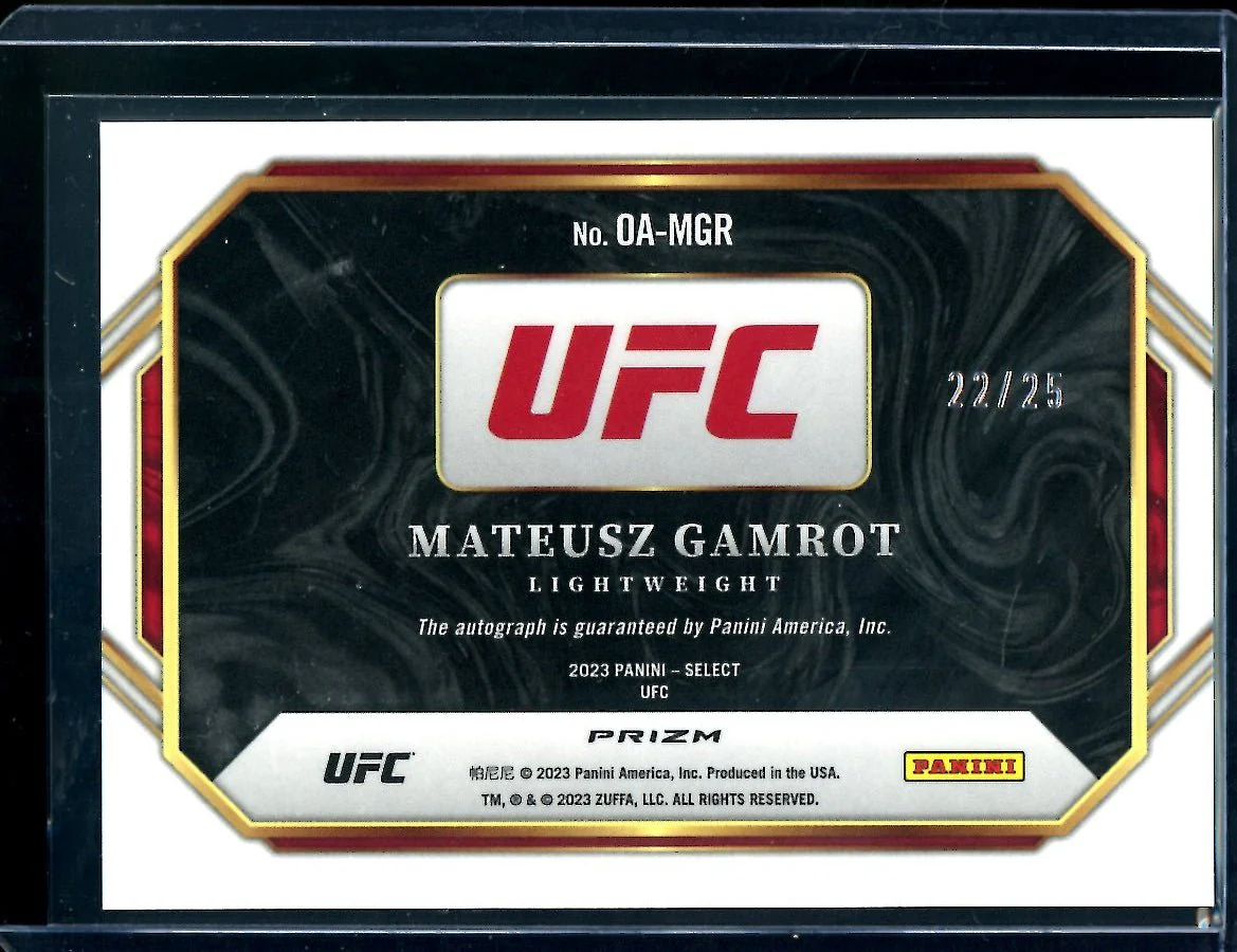 2023 Panini Select Mateusz Gamrot Octagon Action Tie-Dye Auto /25 UFC - Image 2