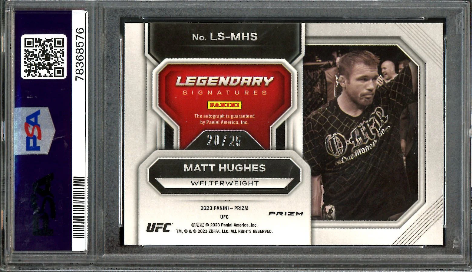 2023 Panini Select Matt Hughes Legendary Signatures Autograph Green Pulsar /25 PSA 10 UFC - Image 2