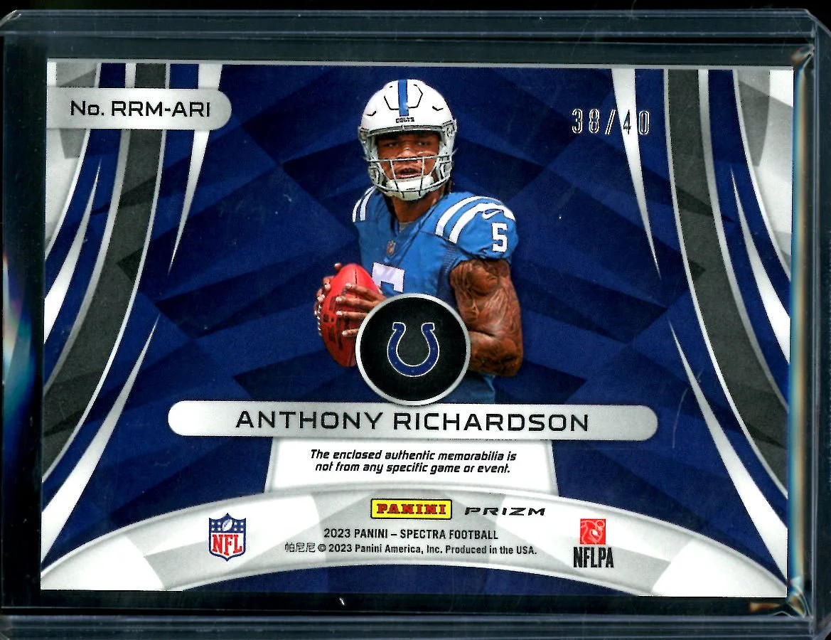 2023 Panini Spectra Anthony Richardson Rookie Rising Patch /40 Colts - Image 2