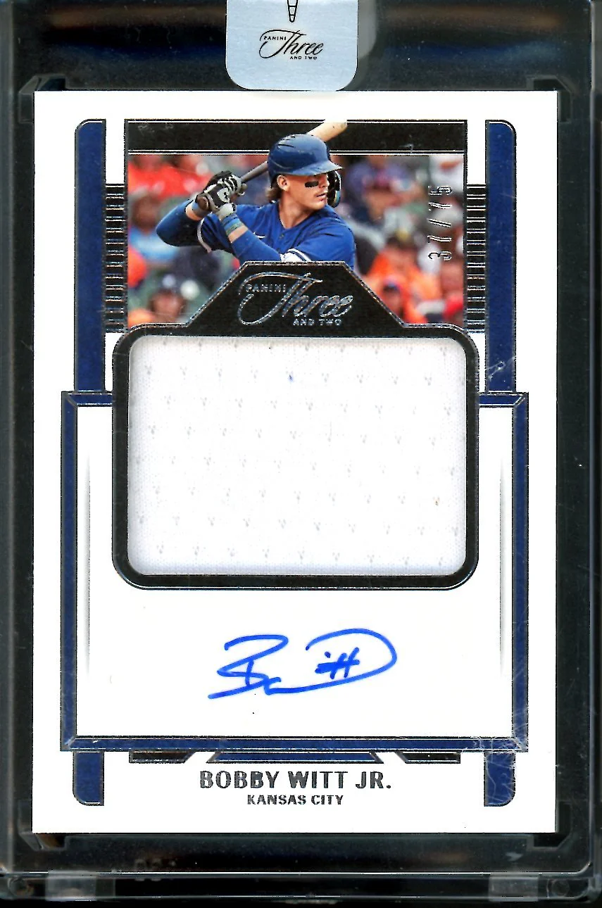 2023 Panini Three & Two Bobby Witt Jr. Patch Auto /75 Royals