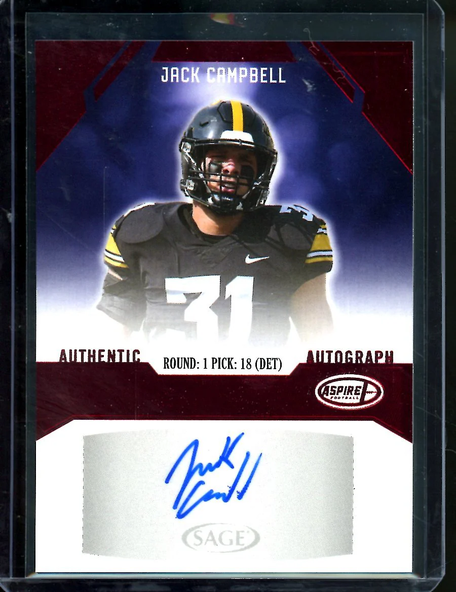 2023 Sage Jack Campbell Rookie Auto Red Iowa