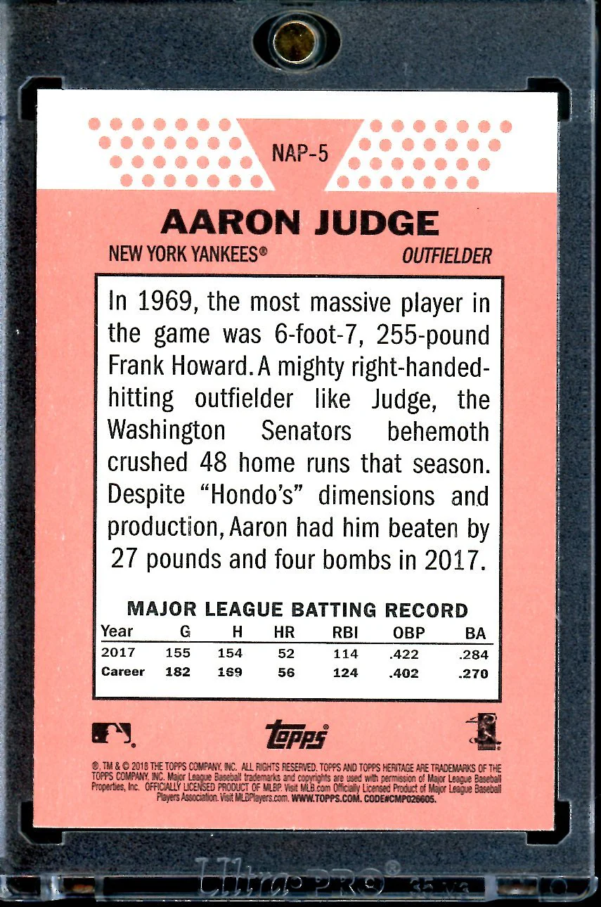2023 Topps Archives Aaron Judge Auto 1/1 Yankees - Image 2