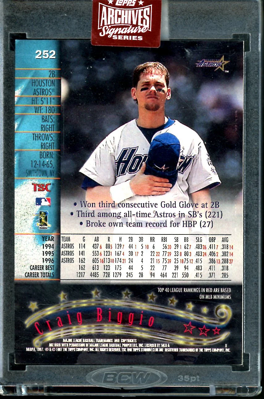 2023 Topps Archives Signature Series Craig Biggio Auto 1/1 Astros - Image 2