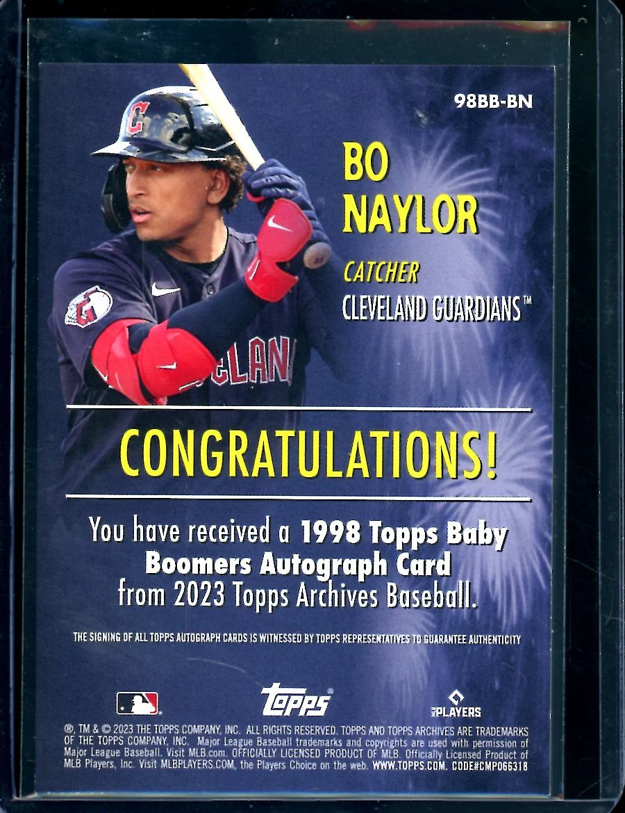 2023 Topps Bo Naylor Rookie Baby Boomers Auto - Image 2