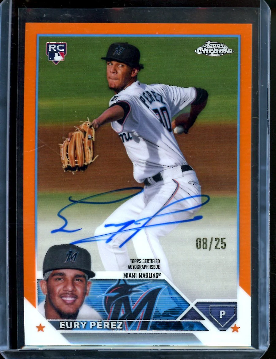 2023 Topps Chrome Eury Perez Rookie Auto Orange /25 Marlins