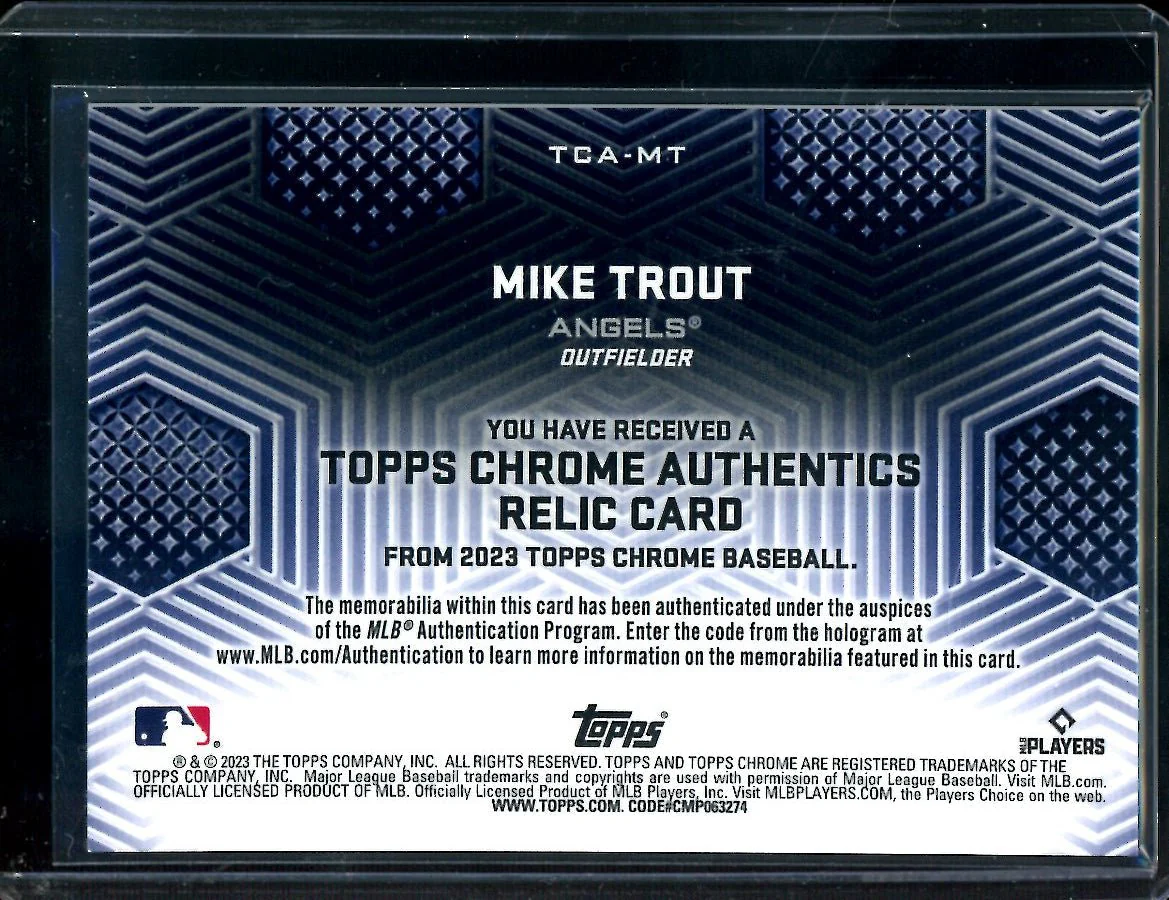 2023 Topps Chrome Mike Trout Relic Card Angles - Image 2