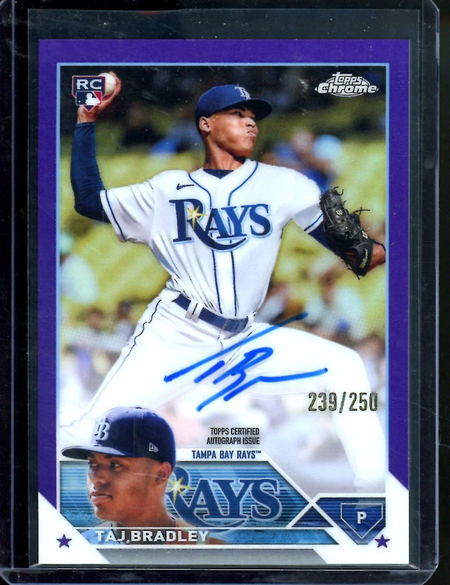 2023 Topps Chrome Taj Bradley Rookie Auto Purple /250 Rays