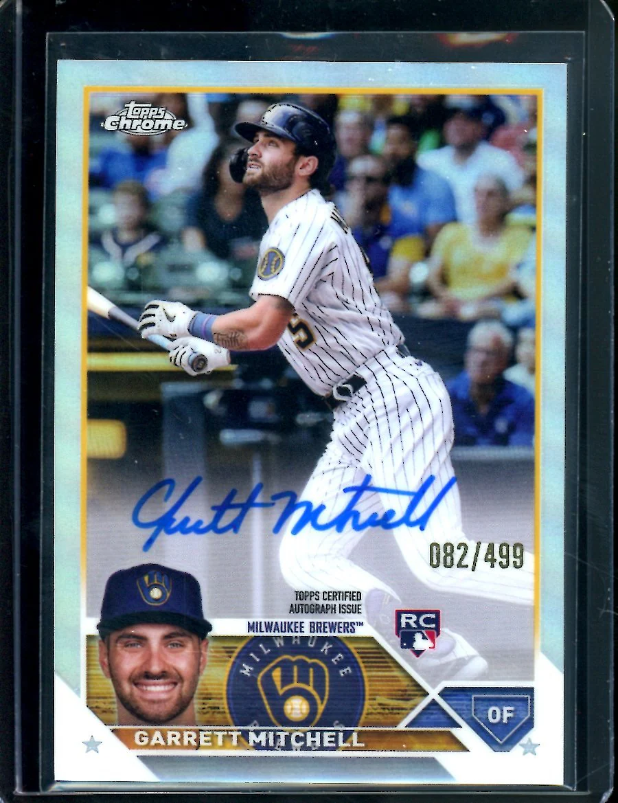 2023 Topps Chrome Update Garrett Mitchell Rookie Refractor Auto /499 Brewers