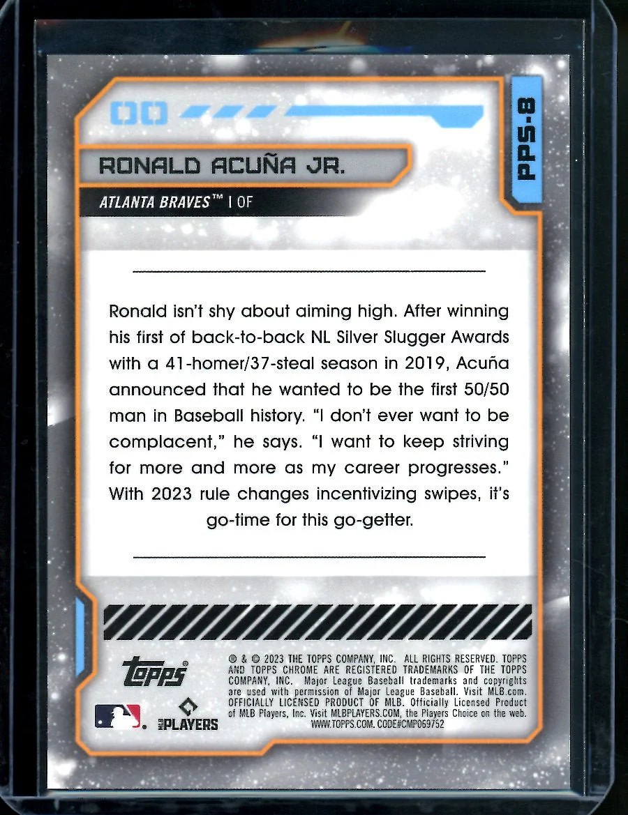 2023 Topps Cosmic Chrome Ronald Acuna Jr. Planetary Persuit The Sun Braves - Image 2
