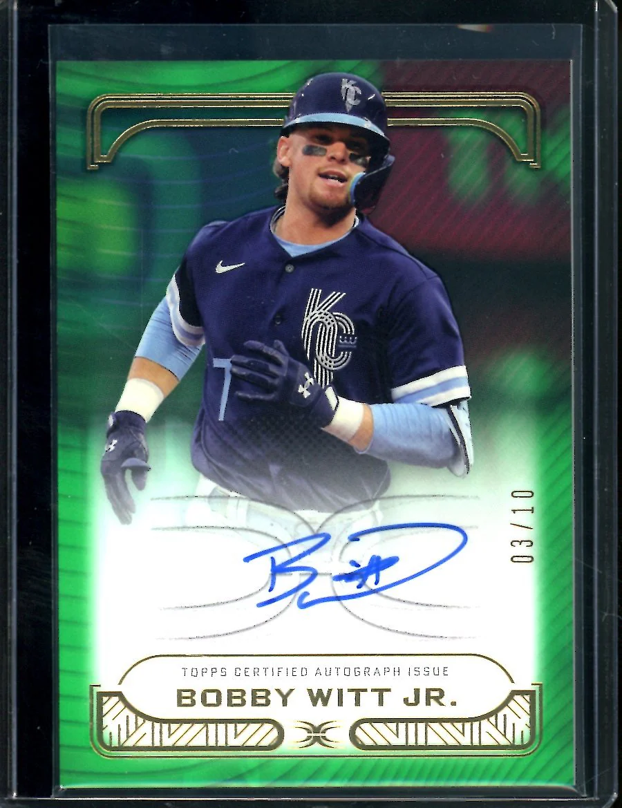 2023 Topps Definitive Bobby Witt Jr. Green Auto /10 Royals