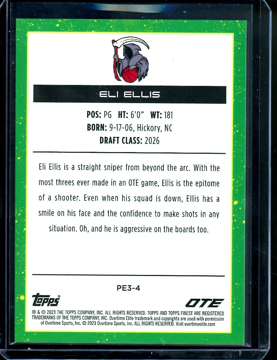 2023 Topps Finest OTE Eli Ellis Interstellar Gold Wave /50 - Image 2