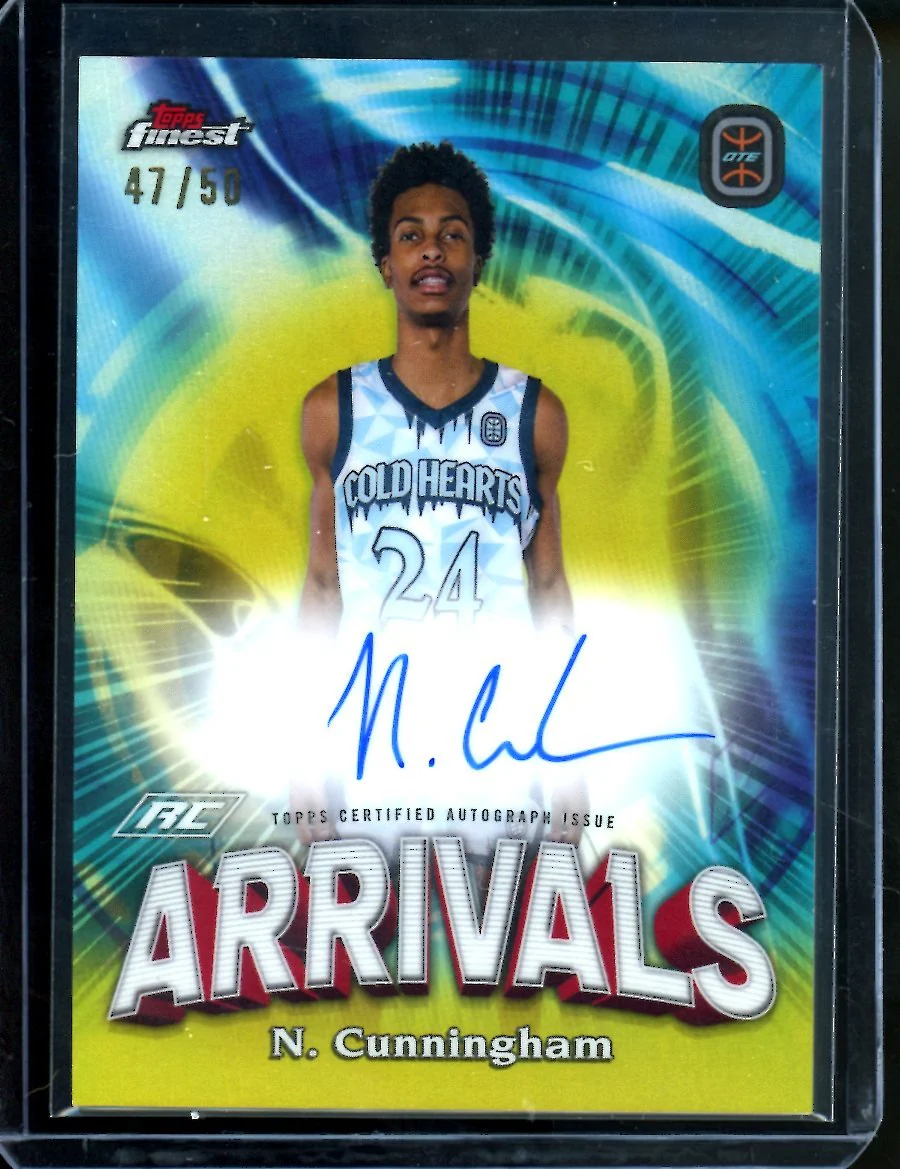 2023 Topps Finest OTE Naasir Cunningham Rookie Arrivals Auto Gold /50