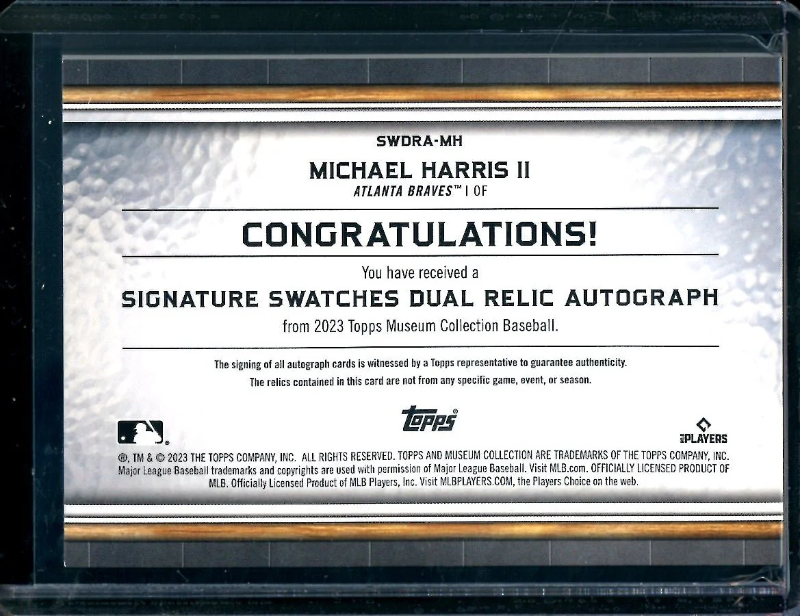 2023 Topps Museum Michael Harris II Rookie Signature Swatches Patch Auto /299 Braves - Image 2