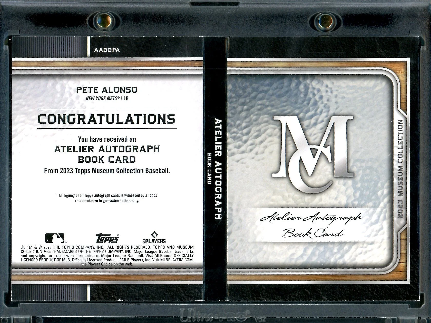 2023 Topps Museum Pete Alonso Atelier Booklet Auto /25 Mets - Image 2