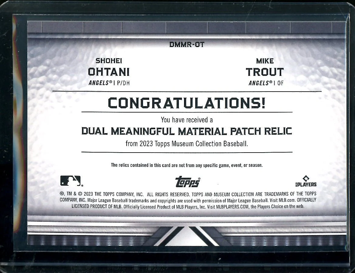 2023 Topps Museum Shohei Ohtani/Mike Trout Dual Patch /50 Angels - Image 2