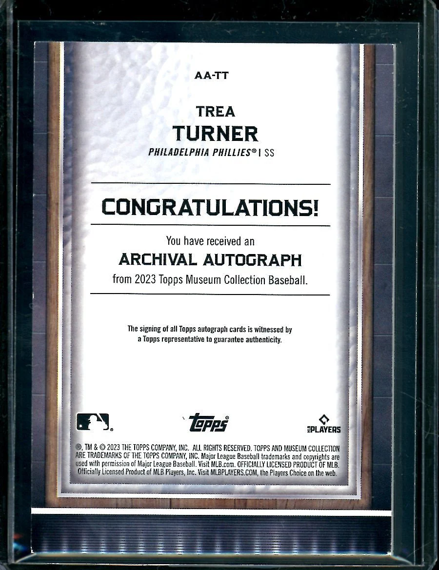 2023 Topps Museum Trea Turner Auto /15 Phillies - Image 2