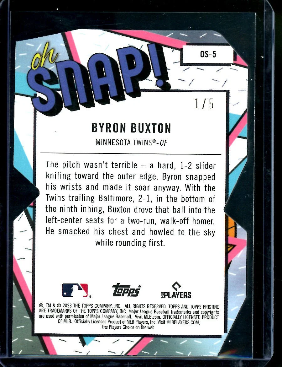 2023 Topps Prestine Byron Buxton Oh Snap Red /5 Twins - Image 2
