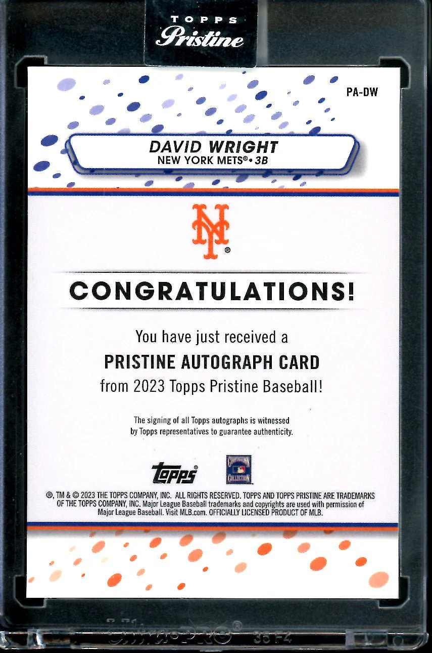 2023 Topps Prestine David Wright Auto Mets - Image 2