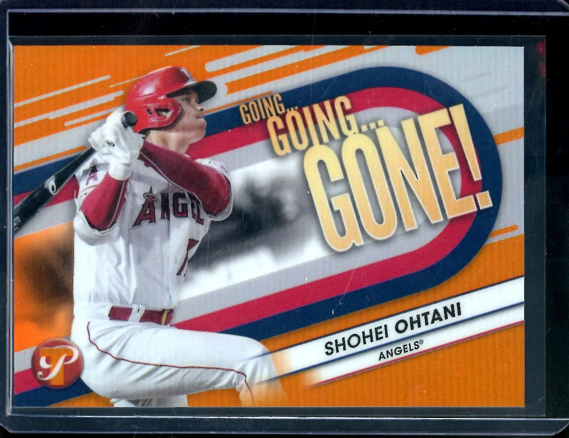 2023 Topps Prestine Shohei Ohtani Going Going Gone Orange /25 Angels
