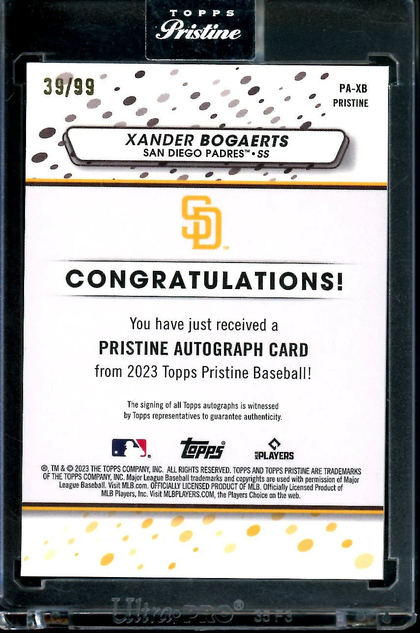 2023 Topps Prestine Xander Bogaerts Auto /99 Padres - Image 2