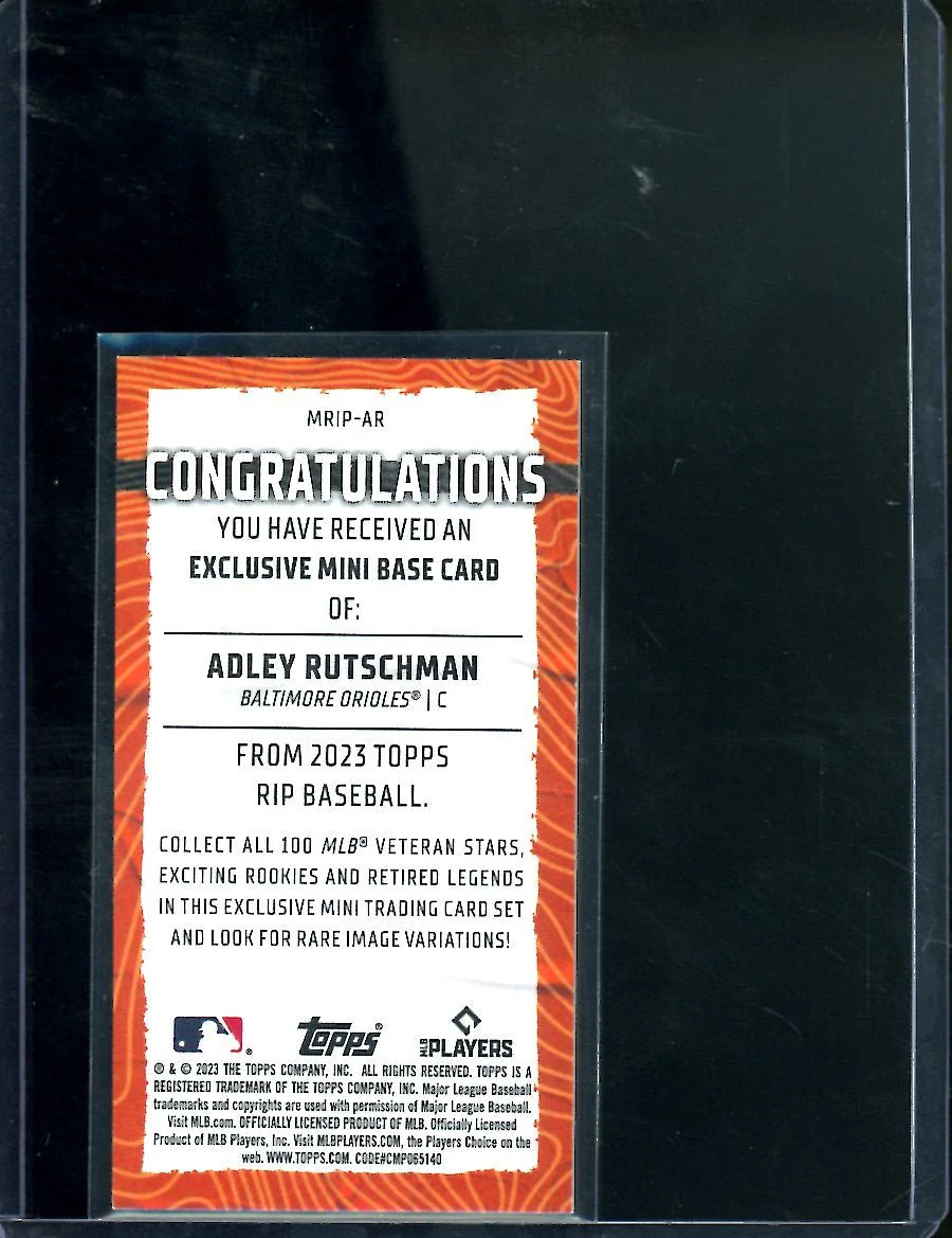 2023 Topps Rip Adley Rutschman Rookie Mini /45 Orioles - Image 2