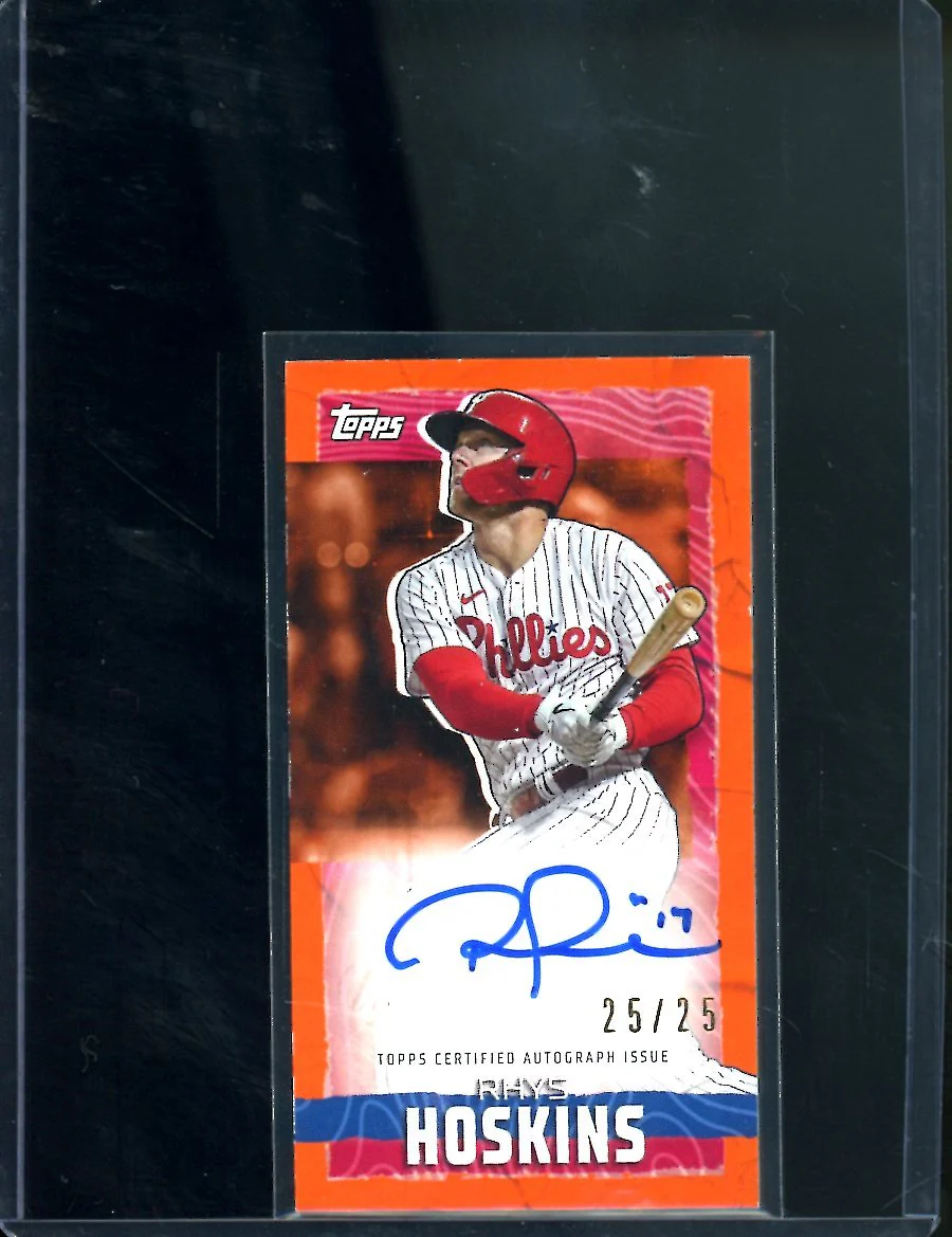 2023 Topps Rip Rhys Hoskins Mini Orange Auto /25 Phillies