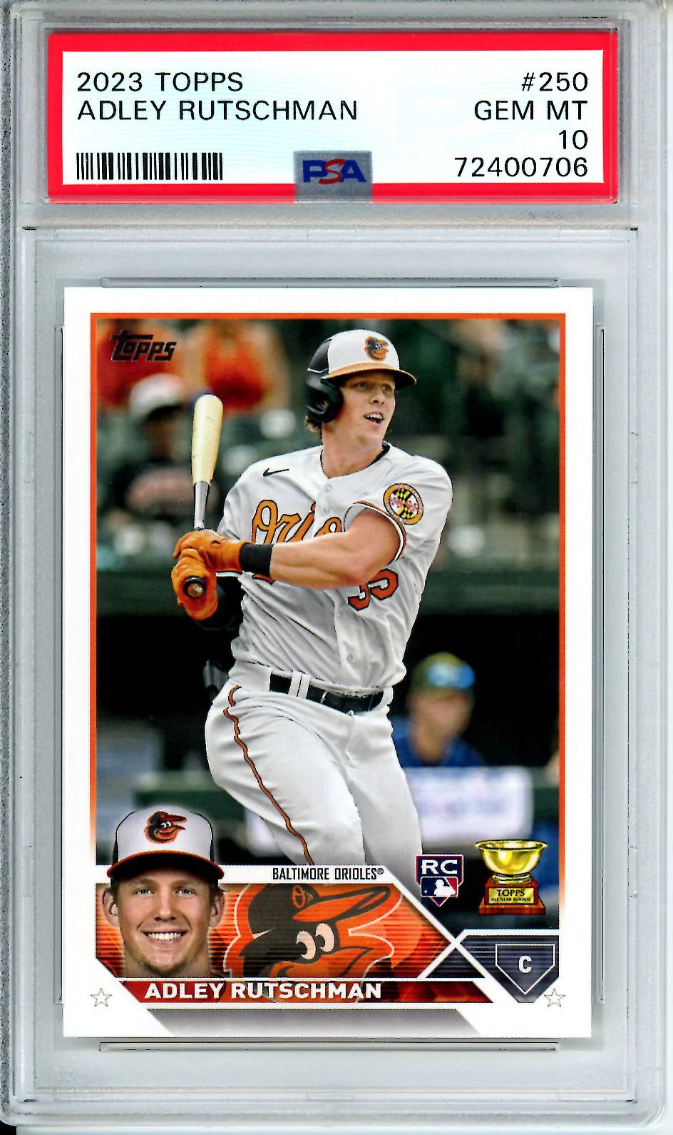 2023 Topps Series 1 Adley Rutschman Rookie Orioles PSA 10