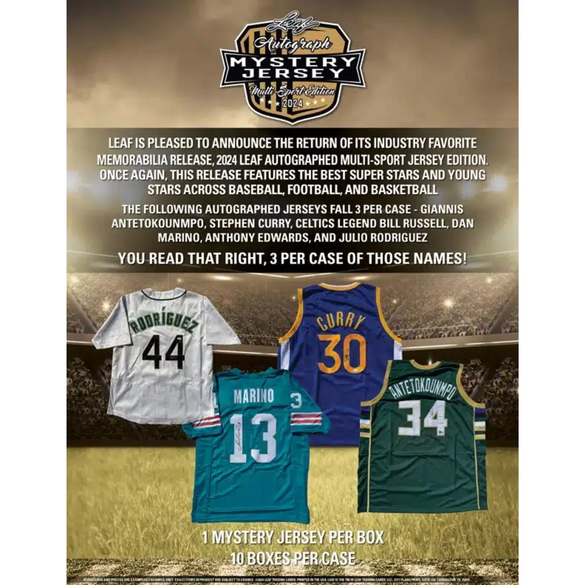 2024 Leaf Autograph Mystery Jersey Multi-Sport Edition Box - Image 2